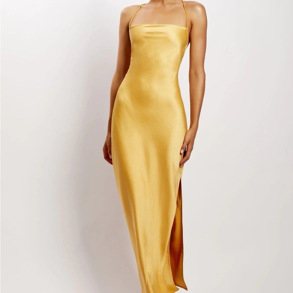 Meshki Gold Satin Dress - Picture 2 of 3
